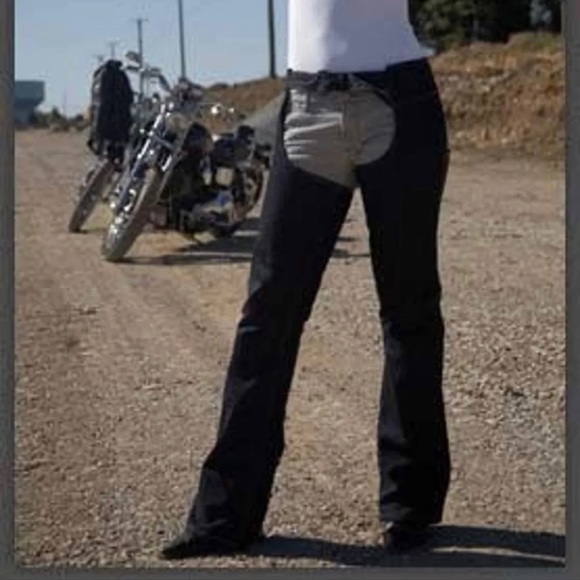 COPY - Women’s Denim Motorcycle Chaps - Picture 1 of 7